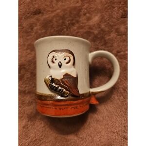 Vintage Speckled Otagiri Owl Pottery Stoneware Textured Coffee Tea Drink Mug Cup